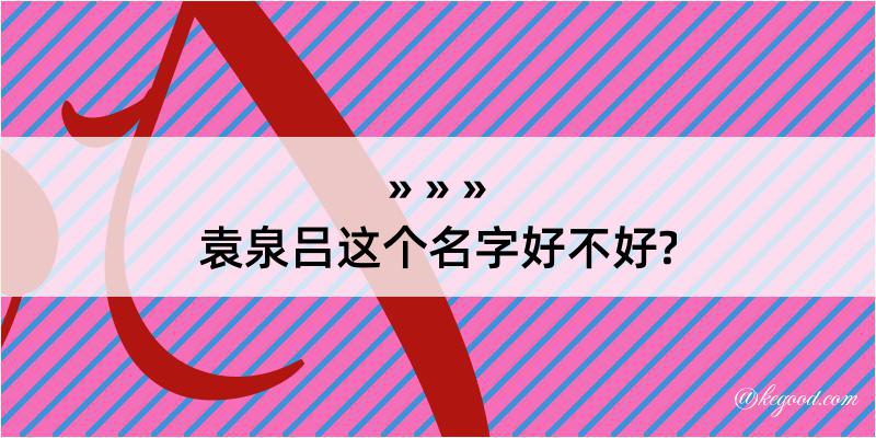 袁泉吕这个名字好不好?