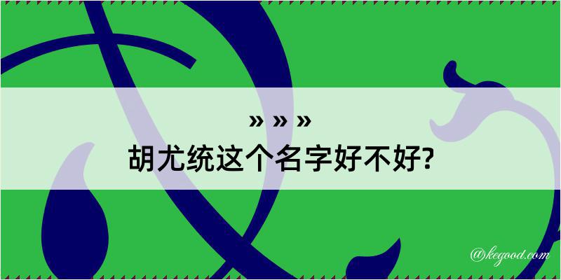 胡尤统这个名字好不好?