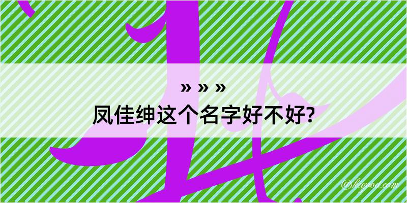 凤佳绅这个名字好不好?