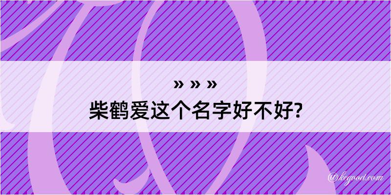 柴鹤爱这个名字好不好?