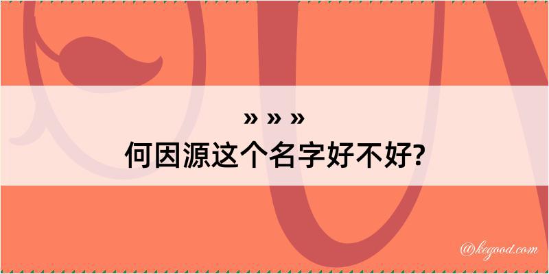 何因源这个名字好不好?