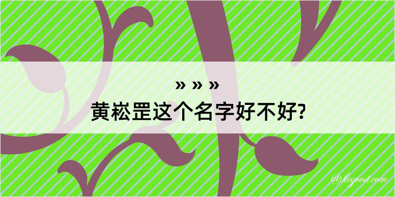 黄崧罡这个名字好不好?