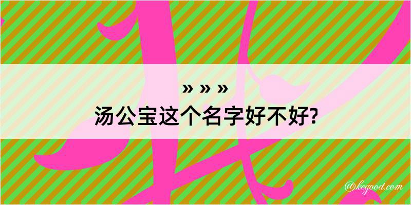 汤公宝这个名字好不好?