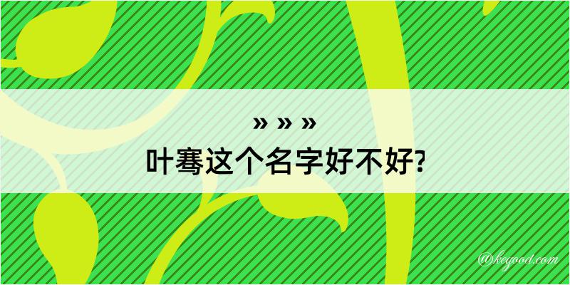 叶骞这个名字好不好?