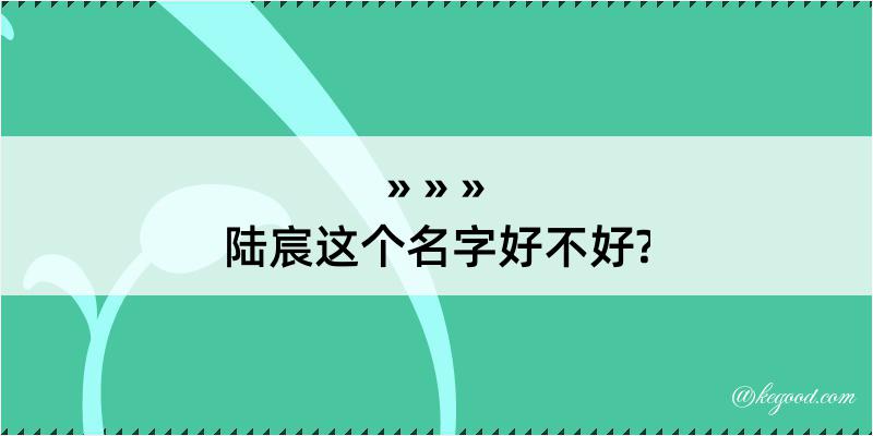 陆宸这个名字好不好?