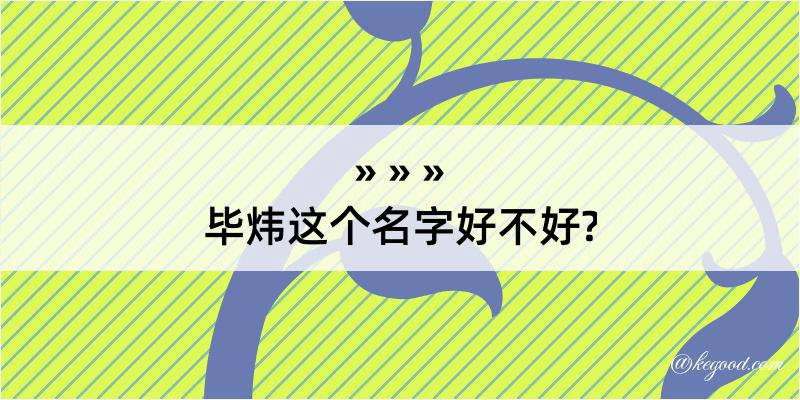 毕炜这个名字好不好?