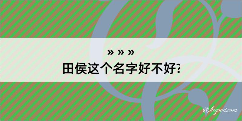 田侯这个名字好不好?