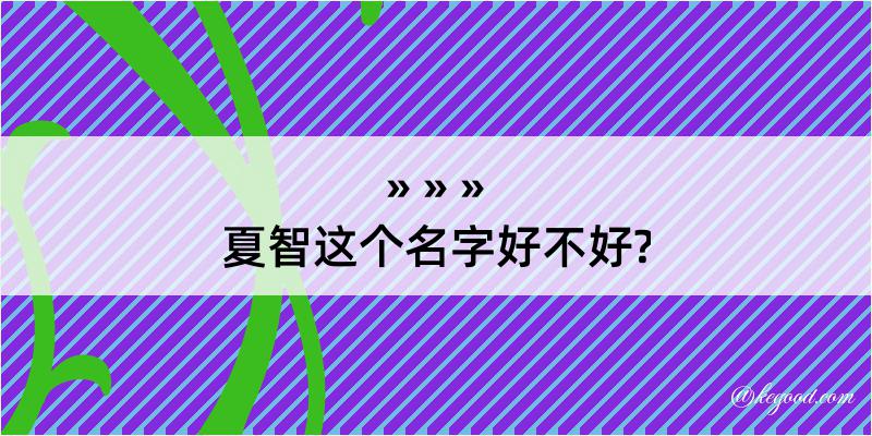 夏智这个名字好不好?