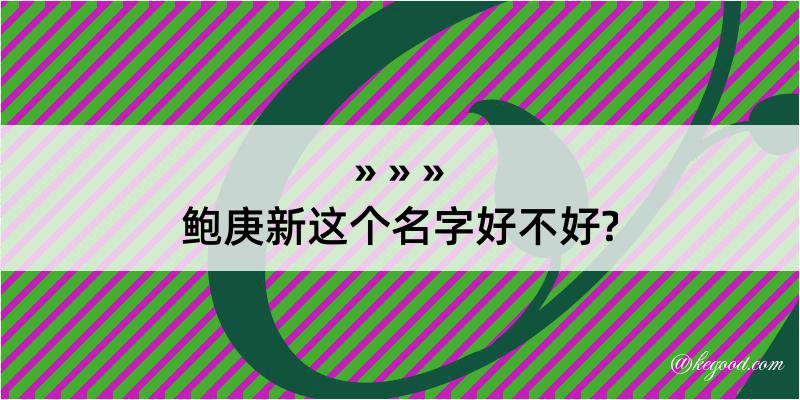 鲍庚新这个名字好不好?