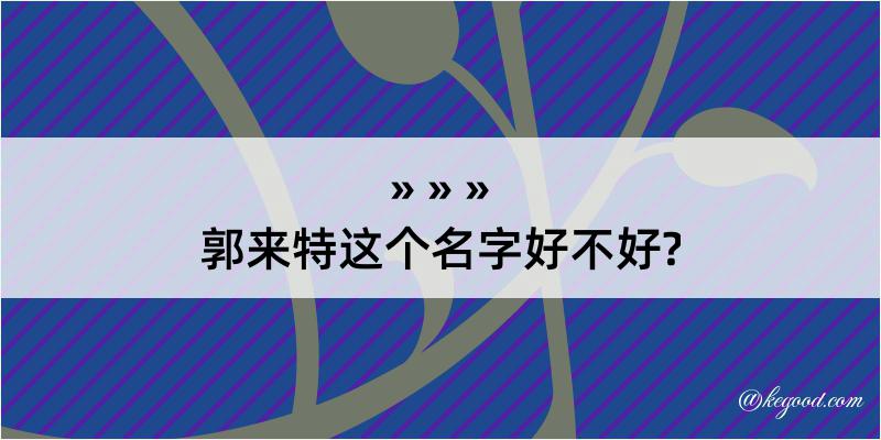 郭来特这个名字好不好?