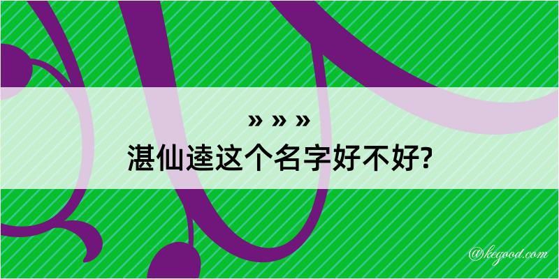 湛仙逵这个名字好不好?