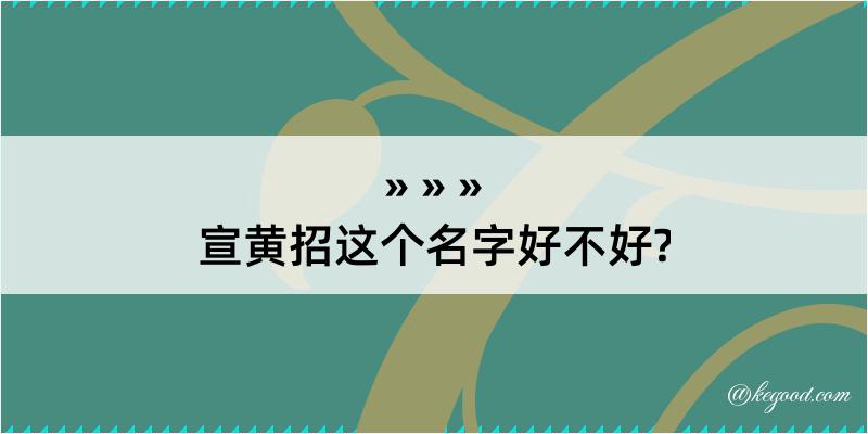 宣黄招这个名字好不好?