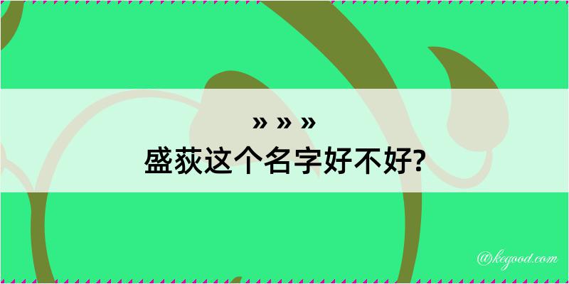 盛荻这个名字好不好?