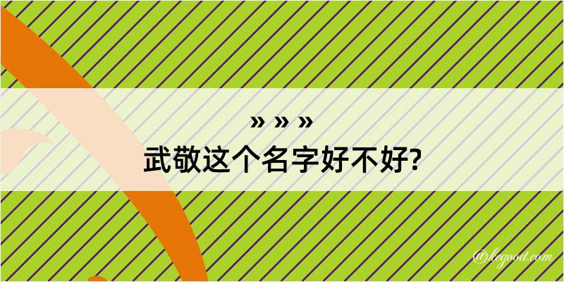 武敬这个名字好不好?