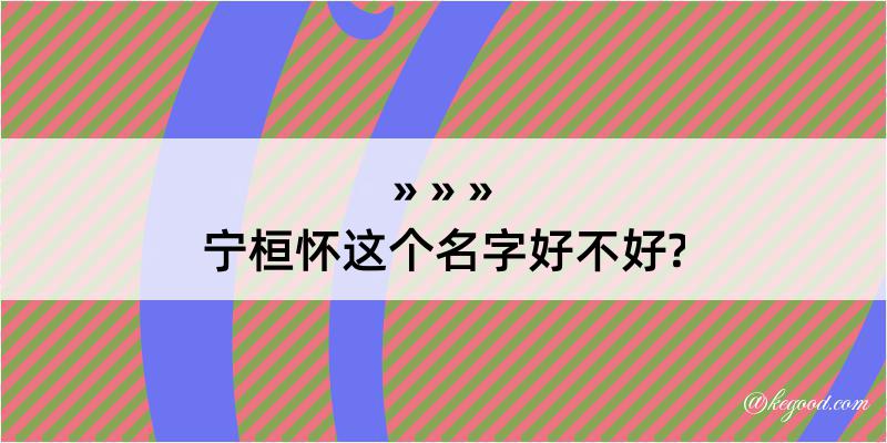 宁桓怀这个名字好不好?