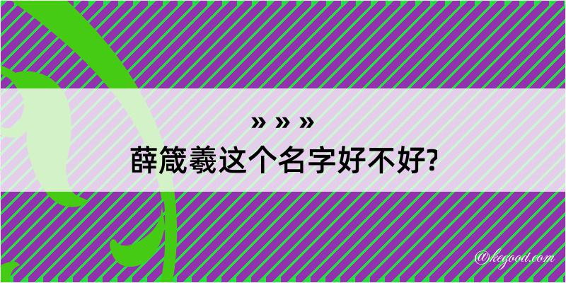 薛箴羲这个名字好不好?