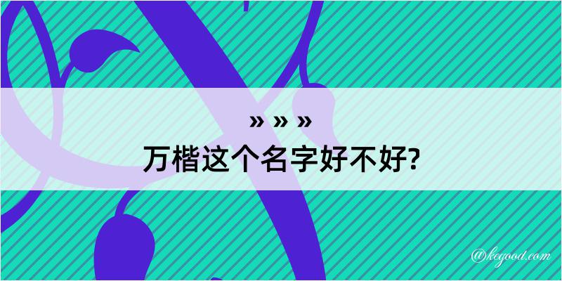 万楷这个名字好不好?