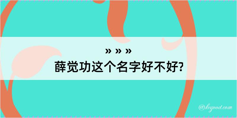 薛觉功这个名字好不好?