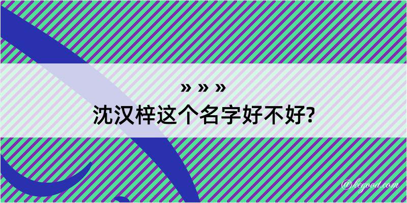 沈汉梓这个名字好不好?