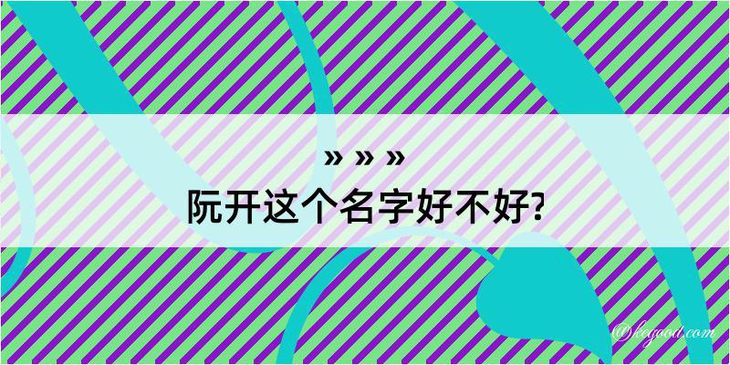 阮开这个名字好不好?