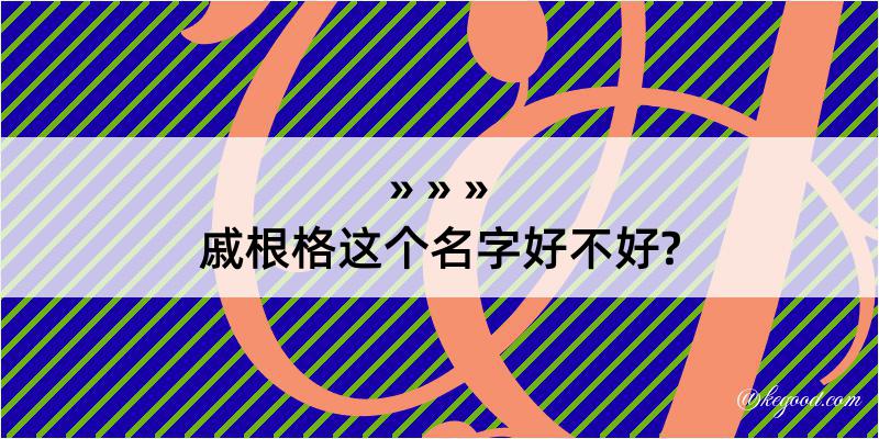 戚根格这个名字好不好?