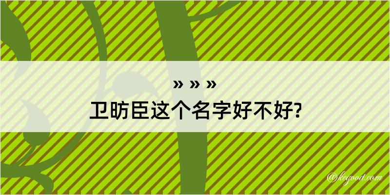 卫昉臣这个名字好不好?