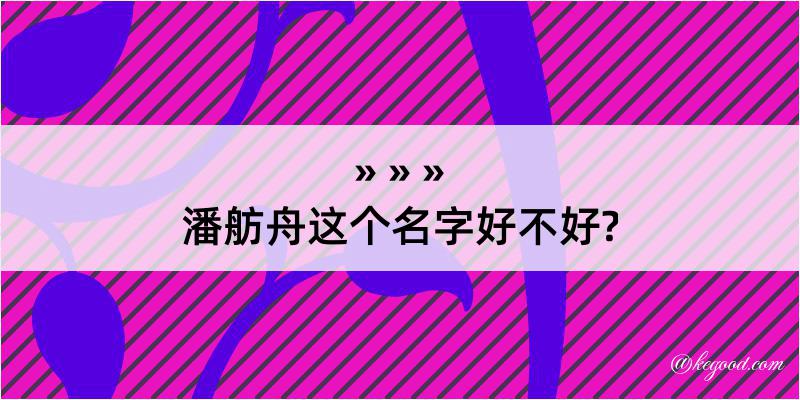 潘舫舟这个名字好不好?