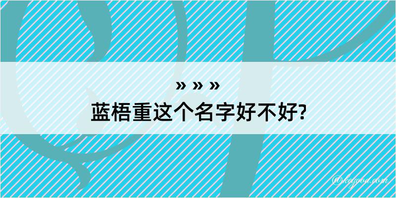 蓝梧重这个名字好不好?