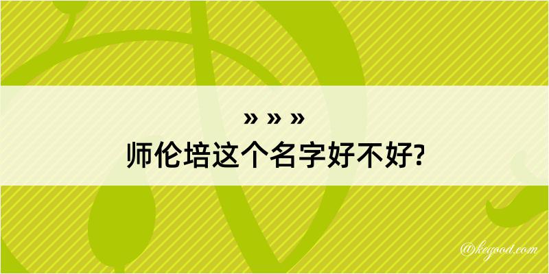 师伦培这个名字好不好?