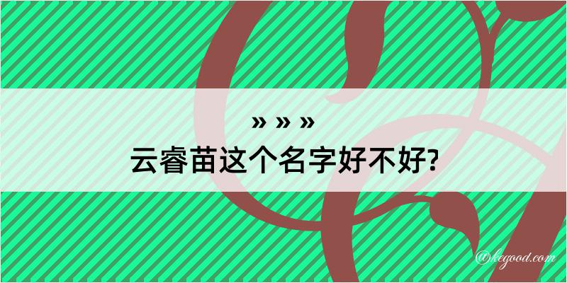 云睿苗这个名字好不好?