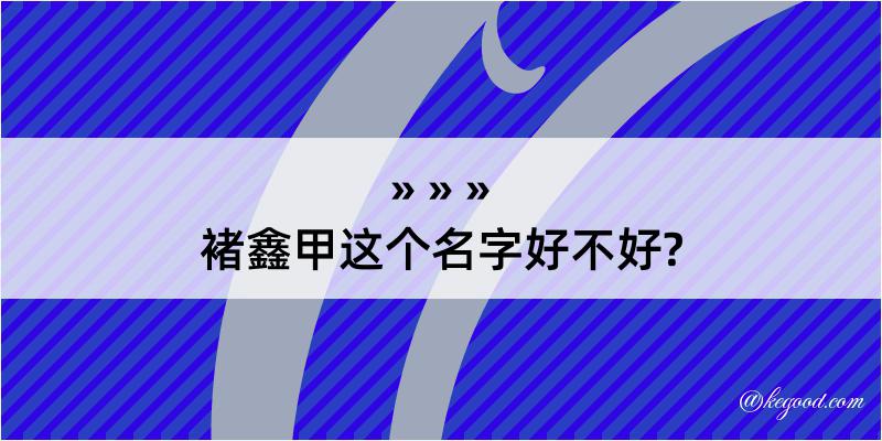 褚鑫甲这个名字好不好?