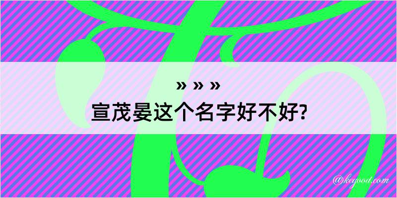 宣茂晏这个名字好不好?