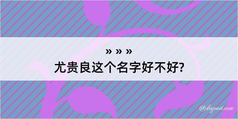 尤贵良这个名字好不好?