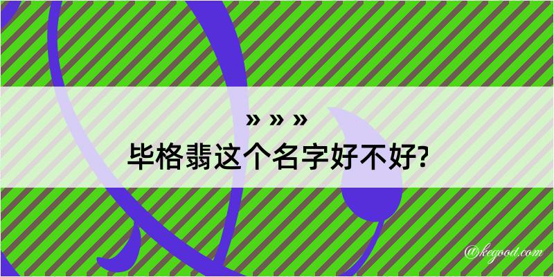 毕格翡这个名字好不好?