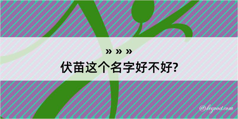 伏苗这个名字好不好?