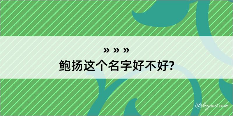 鲍扬这个名字好不好?