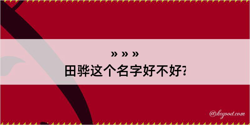 田骅这个名字好不好?