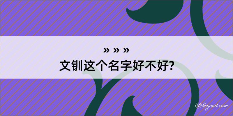 文钏这个名字好不好?