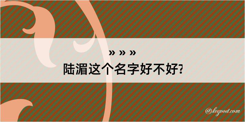 陆湄这个名字好不好?