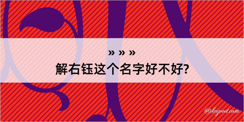 解右钰这个名字好不好?