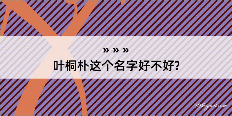 叶桐朴这个名字好不好?