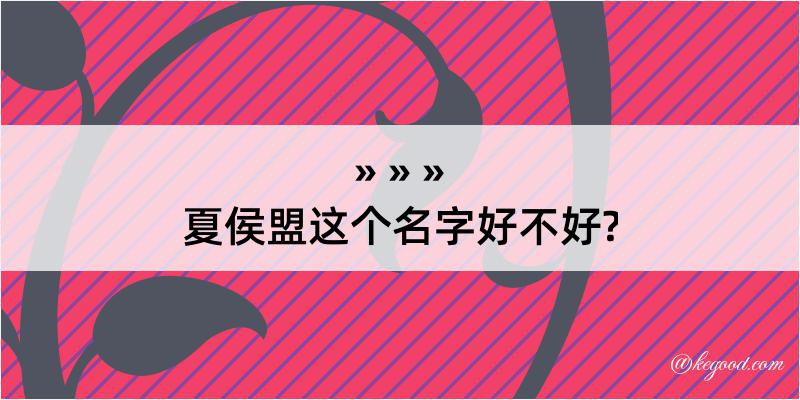 夏侯盟这个名字好不好?