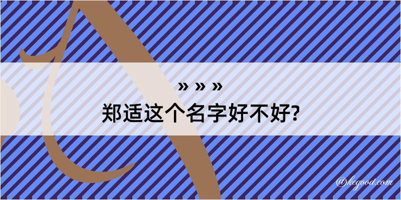 郑适这个名字好不好?