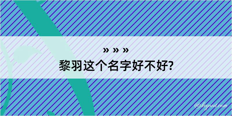 黎羽这个名字好不好?