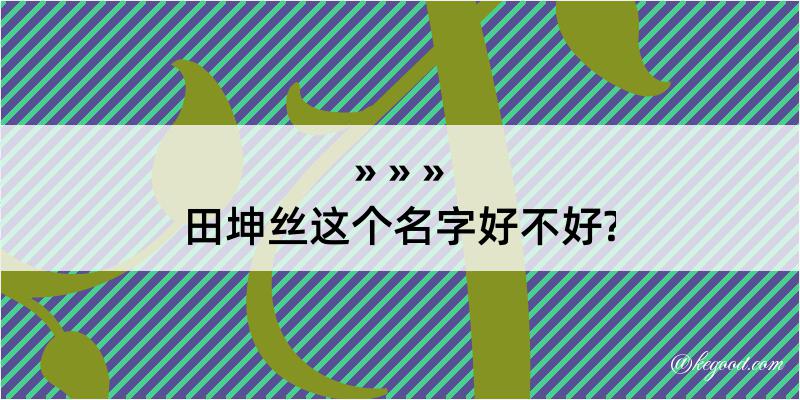 田坤丝这个名字好不好?