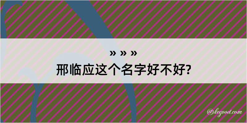 邢临应这个名字好不好?