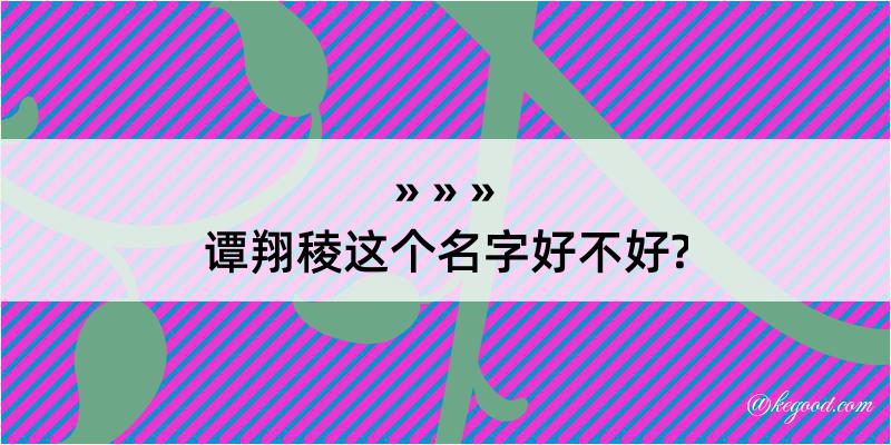 谭翔稜这个名字好不好?