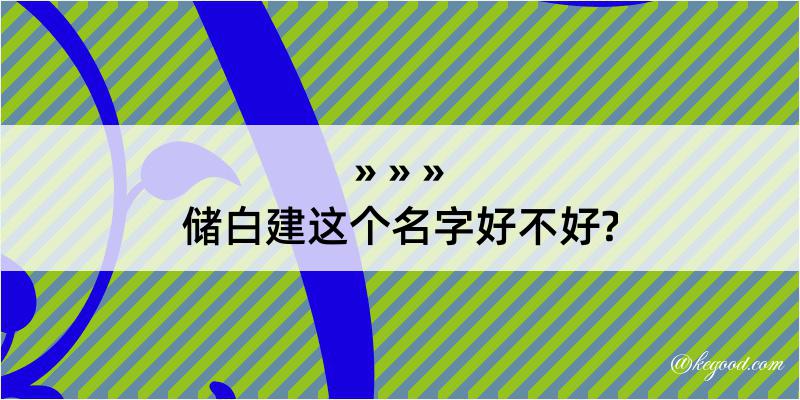 储白建这个名字好不好?