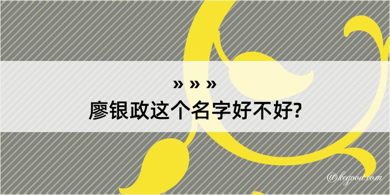 廖银政这个名字好不好?