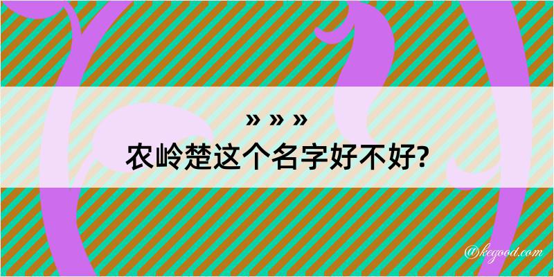 农岭楚这个名字好不好?